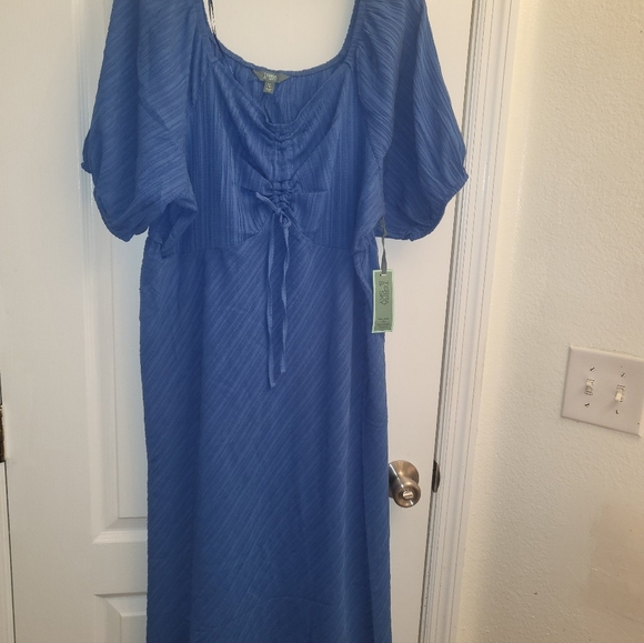Terra & Sky Blue Maxi Dress - Picture 2 of 4